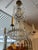 20th Century Swedish/ Gustavian 4 Light Chandelier, with cascading clear and blue crystals Rewired