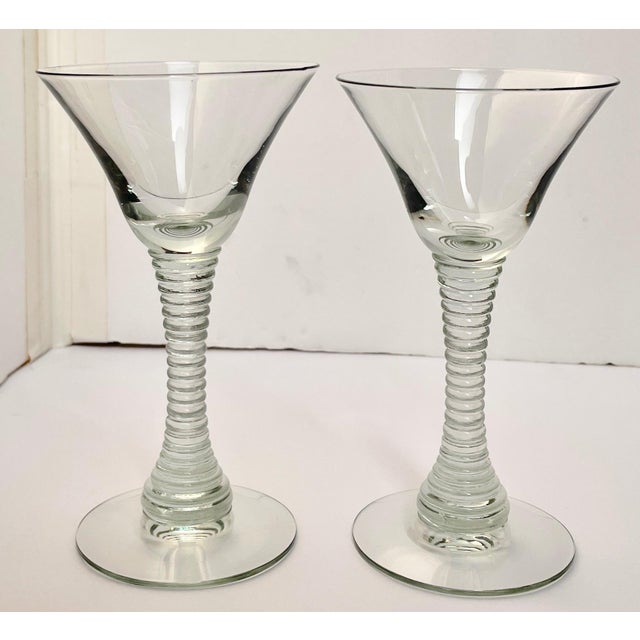 Mid-Century Modern Vintage Aperitif Handblown Crystal Glasses - Set of Six For Sale - Image 3 of 6