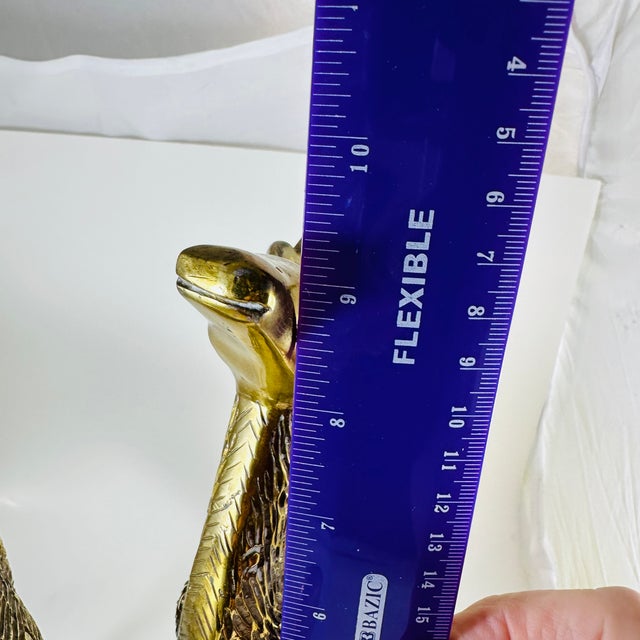 Mid-Century Modern Set of Two Solid, Brass, Reindeer, Figurines, Statues Mid Century For Sale - Image 3 of 5