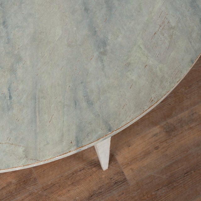 Wood 19th Century Pair, Swedish Gustavian White Demi Lune Side Tables Consoles For Sale - Image 7 of 11