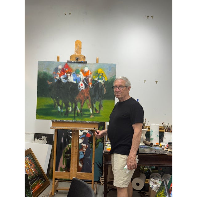 2020s At the Finish Expressionism Oil Painting For Sale - Image 5 of 6