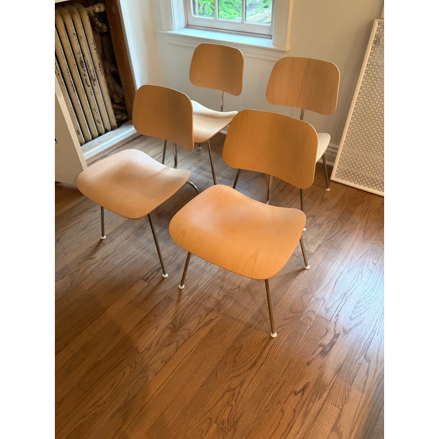 Eames DWR Eames Dining Chair Metal Base Chrome - White Ash For Sale - Image 4 of 7
