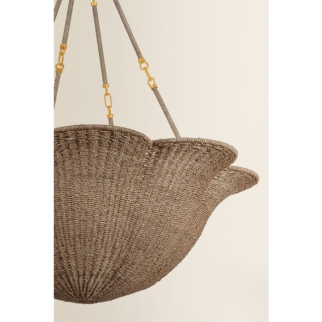 Boho Chic Hudson Valley Lighting Ardonia 38 in. 6 Light Chandelier in Vintage Gold Leaf Finish For Sale - Image 3 of 9