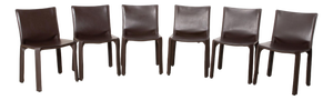CAB 412 Chairs in Brown Leather by Mario Bellini for Cassina, Set of 6