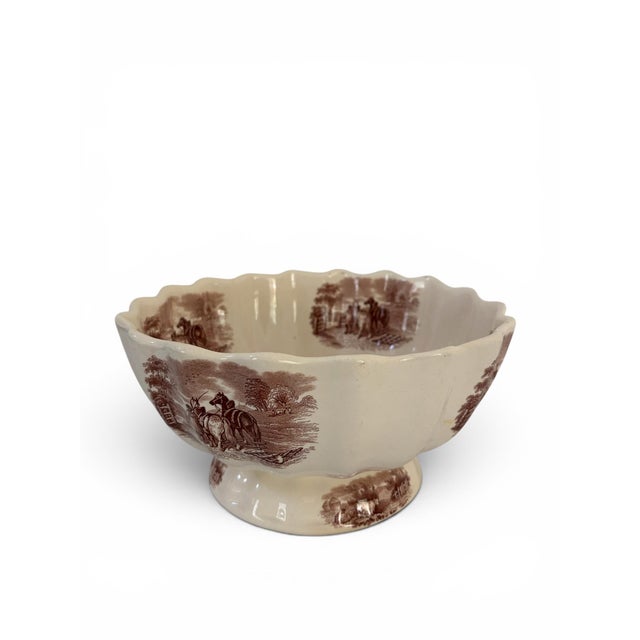 Copeland Antique Copeland Duncan Rural Pastoral Scene Footed Bowl Circa 1850'5 For Sale - Image 4 of 10