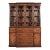 Baker Furniture Georgian Carved Mahogany Breakfront Bookcase Cabinet With Secretary Desk For Sale