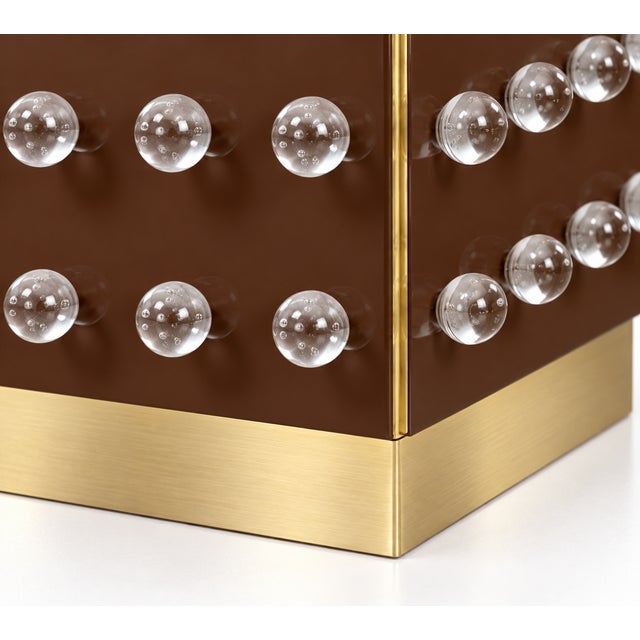 Chocolate Murano Glass 90-Sphere Cabinet on Brass Plinth from Justfurnituress SRL For Sale - Image 6 of 9