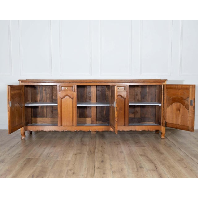 French 19th Century French Cherry Wood Enfilade with Four Doors For Sale - Image 3 of 8
