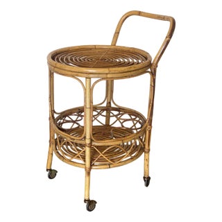 Reed and Bamboo Bar Trolley, 1970s For Sale