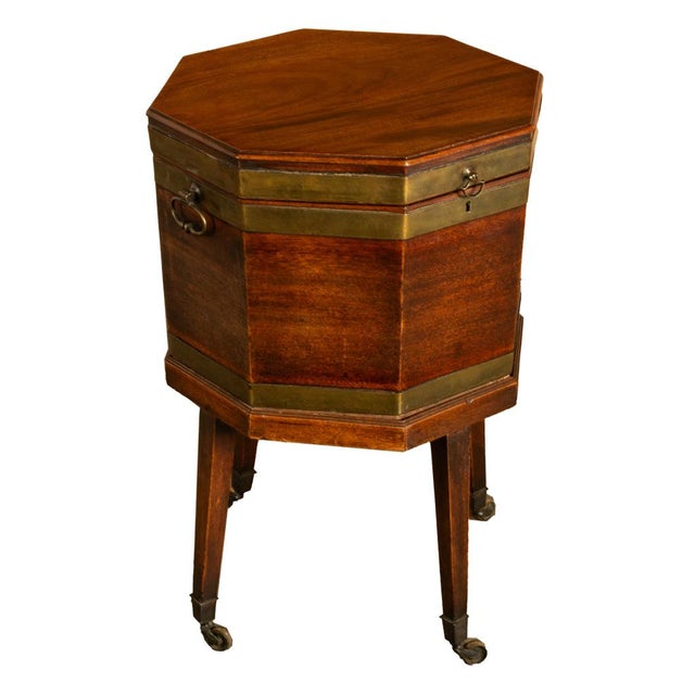 Antique 18th Century Georgian Mahogany & Brass Bound Wine Cooler Cellarette 1780 For Sale - Image 13 of 17