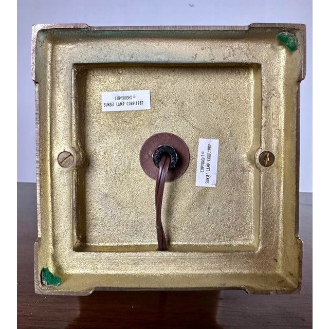 Vintage 1980’s Deco Moderne Ceramic and Brass Ginger Jar Urn Lamps in Light Coral by Sunset Lamp Corp For Sale - Image 9 of 13