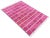 Contemporary Handmade Cotton Natural Vegetable Dyed Raspberry Pink Cream & Green Windowpane Checked Rug - 9'x12' For Sale - Image 3 of 10