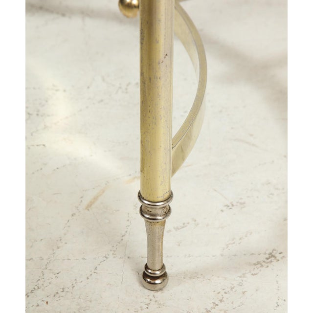 1970s Vintage Brass and Chrome Glass-Top Console Table For Sale - Image 5 of 11