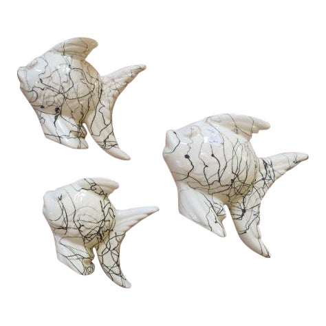 Vintage Mid Century Modern Ceramic Fish Wall Plaques - Set of 3 | Chairish