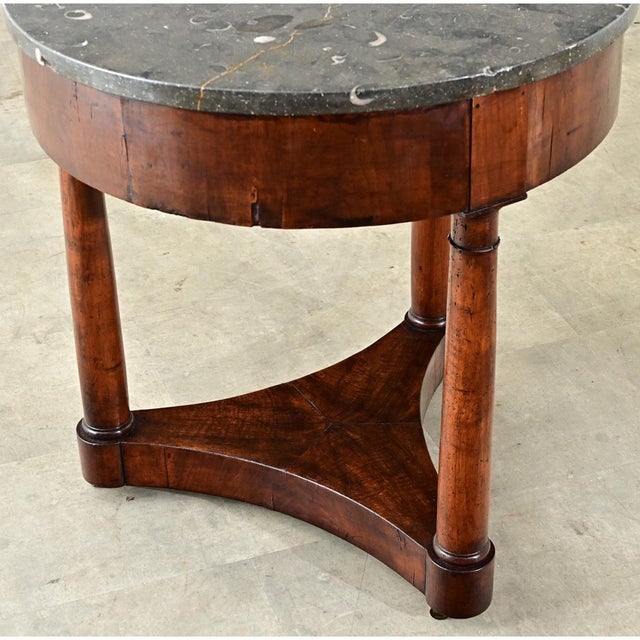 French 19th Century Empire Gueridon with Oyster Marble Top For Sale In Baton Rouge - Image 6 of 18