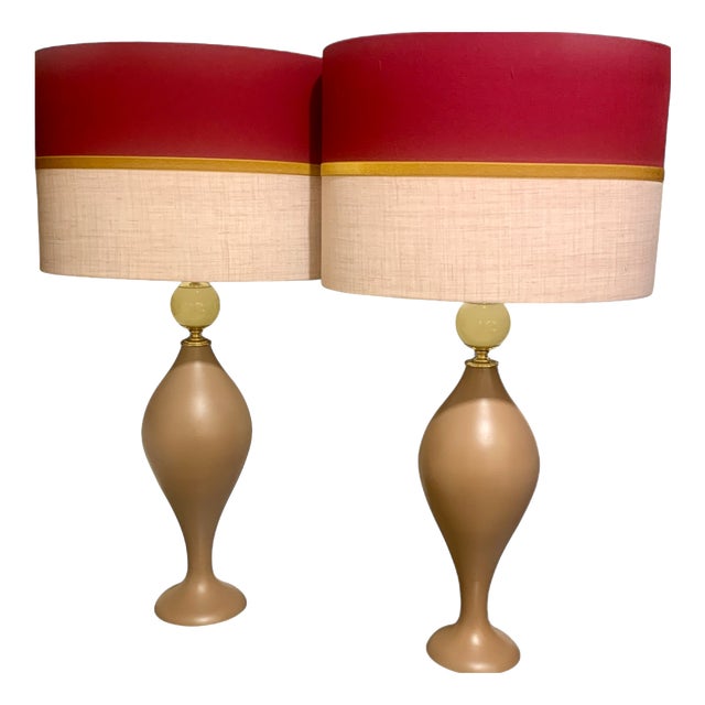 Cream and Yellow Murano Glass Drop Lamps, 1960s, Set of 2 For Sale