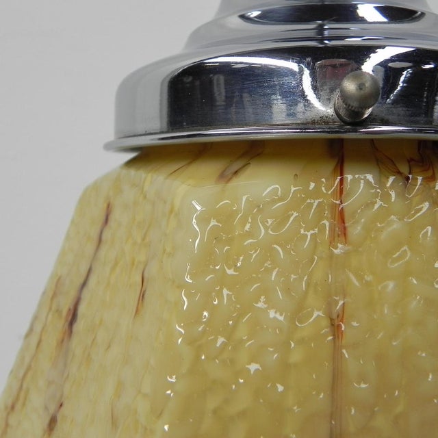 Art Deco Hanging Lamp with Marbled Hexagonal Shade, 1930s For Sale - Image 16 of 18
