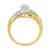 Contemporary 10K Yellow and White Gold 1/2 Cttw Diamond Marquise Shaped Cluster Split Shank Ring (H-I Color, SI2-I1 Clarity) - Size 7 For Sale - Image 3 of 6