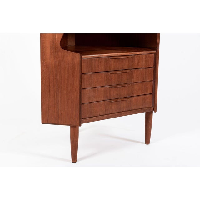 Mid Century Danish Teak Wood Corner Bar Cabinet 1960s For Sale - Image 10 of 13