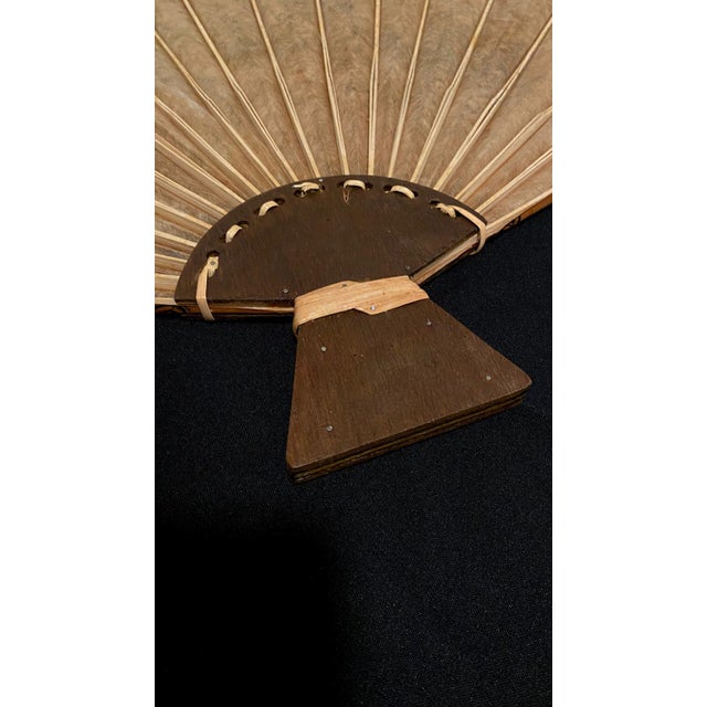 Large Pair Vintage Chinese Dragon Wall Fans 37"l X 23"h - Set of 2 Hand Painted Bamboo Fan | Oriental Decor For Sale - Image 15 of 17