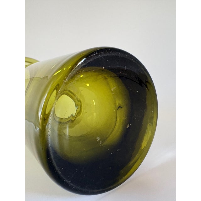 Vintage Green Glass Tulip Vase by Tamara Aladin for Riihimäen Lasi, 1960s For Sale - Image 10 of 11