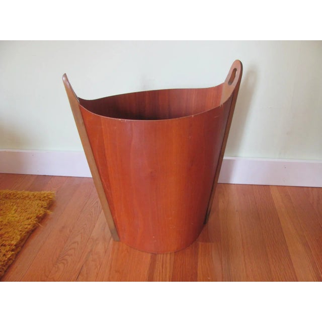 1960s Scandinavian Modern Teak Wastebasket by P. S. Heggen for Nordfjordfid Norway For Sale - Image 10 of 10