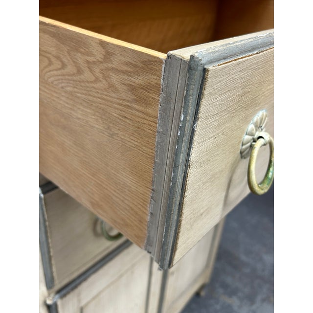 French Provincial 1970s Mid Century French Provincial Lingerie Paint Decorated Tall Chest by Baker Furniture For Sale - Image 3 of 8