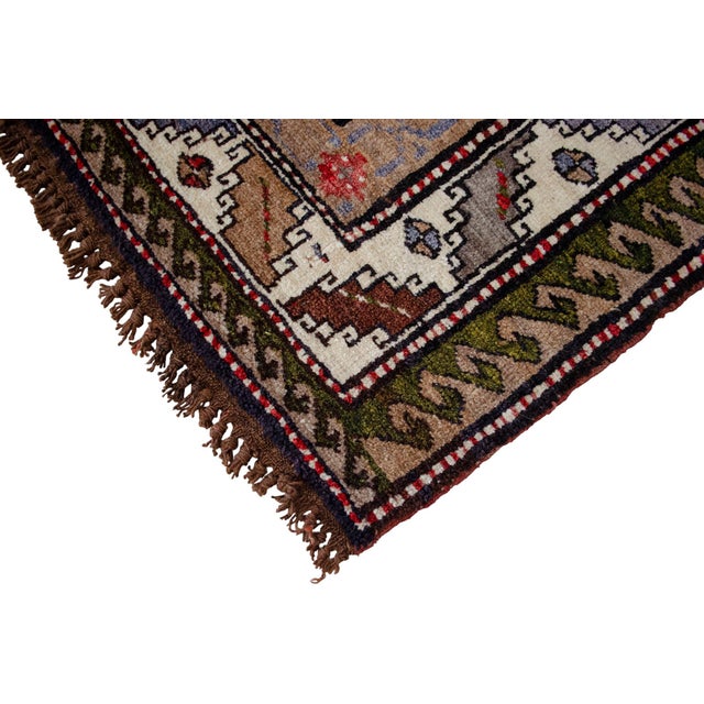 1960s Hand Knotted Turkish Rug Tribal Pure Natural Wool Large Area Rug For Sale - Image 12 of 17