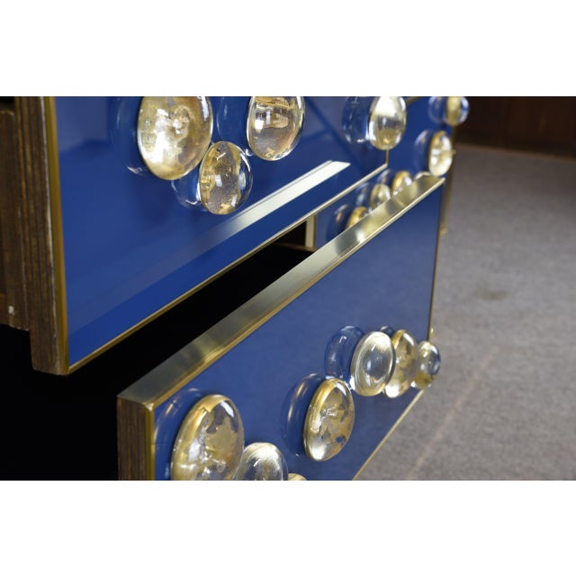 Blue Sideboard with 28 Murano Jewel and Brass from Justfurnituress SRL For Sale - Image 9 of 13