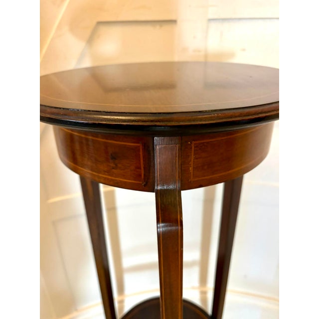 1900 - 1909 Antique Edwardian Inlaid Planter Stand in Mahogany and Satinwood, 1900 For Sale - Image 5 of 10
