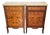 Pair Antique French Louis XV Style Inlaid & Sienna Marble Chest Commodes Signed For Sale