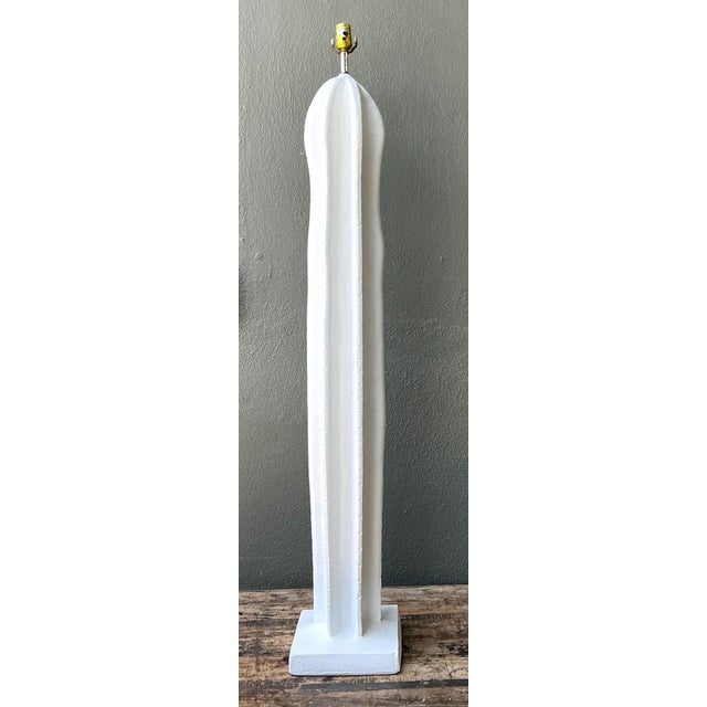 White Vintage Plaster Cactus Floor Lamp For Sale - Image 8 of 14