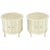 Bone Lacquer Cylinder Tables With Travertine Inlaid Tops - a Pair For Sale