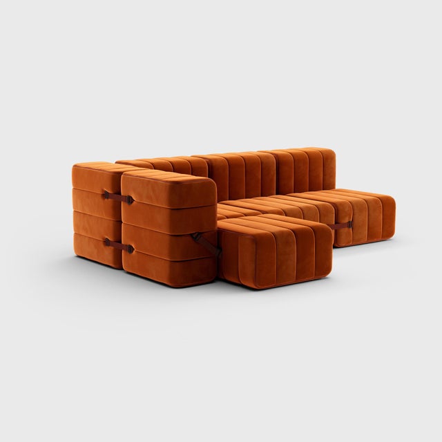 In nine configurations. Nine modules make up the family set of this modular sofa system. A corner sofa for four people or,...