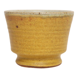 Petite Vintage Matte Ochre Studio Stoneware Vessel / Bud Vase by Deanna Nichols
