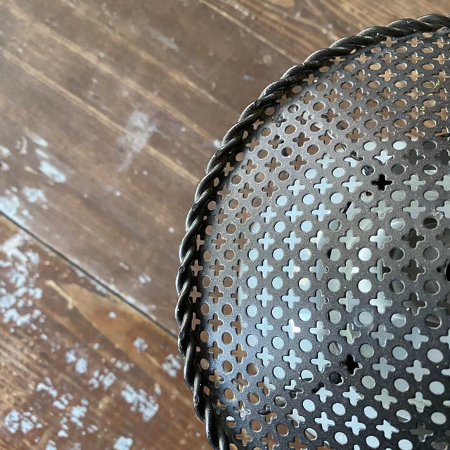 Perforated Metal Pendant Light in the style of Mathieu Matégot, 1950s For Sale - Image 10 of 12