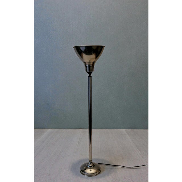 Gray Art Deco Lamp in Chromed Metal, 1930s For Sale - Image 8 of 8