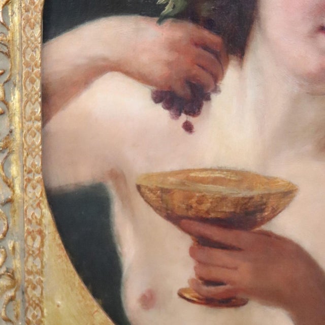 Mythological Figure of Maenad, Oil Painting on Canvas, 19th Century, Framed For Sale - Image 8 of 12