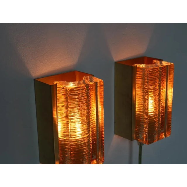 Modern Aladdin in Brass and Glass Danish Vitrika Wall Sconces, 1970s, Set of 2 For Sale - Image 4 of 10