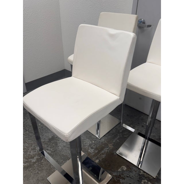 2020s Contemporary Adjustable Swivel Bar Stools, Set of Three For Sale - Image 5 of 12