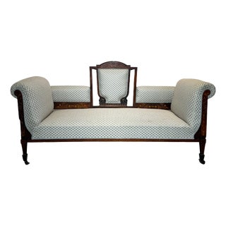 Edwardian Mahogany Settee, France For Sale