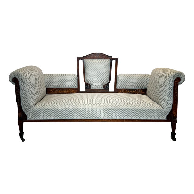 Edwardian Mahogany Settee, France For Sale