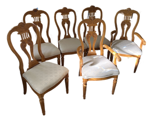 Set of 6 Vintage Universal Furniture Queen Anne Dining Chairs