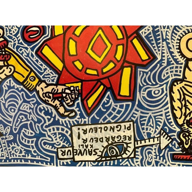 Robert Combas (after) Reboul and his machinery Original poster 1989 Robert Combas Exhibition at the Galerie des Arènes in...