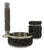 Brutalist Metal Ashtray with Cigarette Box and Vase from BMF, Germany, 1970s, Set of 3 For Sale