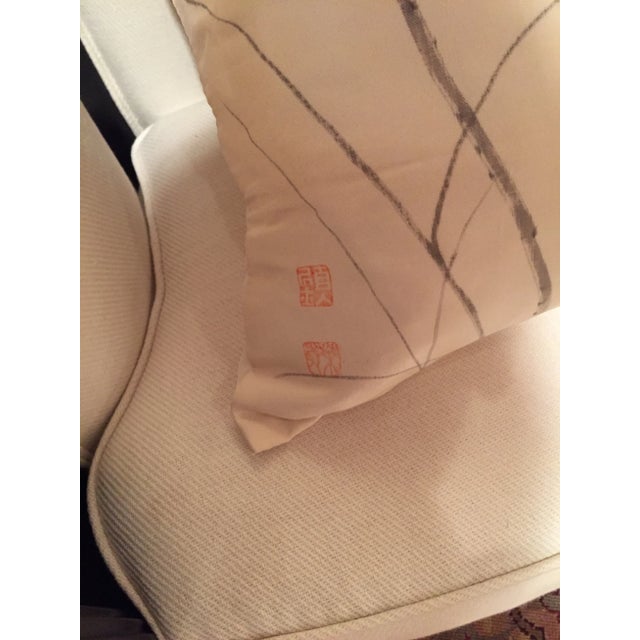 Antique fukusa Mid 19th c. Sumi E ( handpainted) This is a signed piece of textile art by the prominent artist, Tanomura...