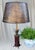 Brown Vintage Faux Tortoiseshell Tole Palm Leaf Whimsical Slim Table Lamp by Wildwood For Sale - Image 8 of 9