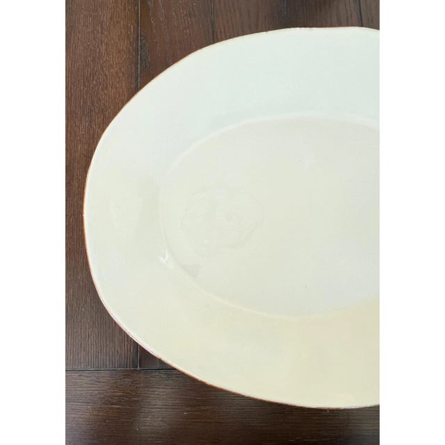 1990s Vintage Large 19.5" W Cream Modern Decorative Pottery Bowl for Entry or Coffee Table For Sale - Image 5 of 8