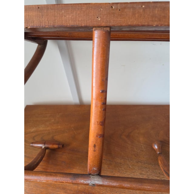 Vintage Bentwood Wall Coat Rack Thonet Style Hat Rack Entryway Shelf Hall Tree Coat Hooks Vienna Secession Mudroom Storage For Sale - Image 10 of 15