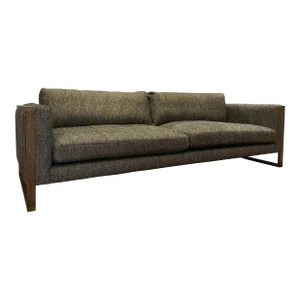 Mid-Century Modern Style Charcoal Tweed Sofa